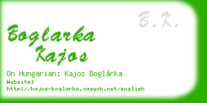boglarka kajos business card