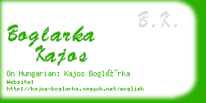 boglarka kajos business card